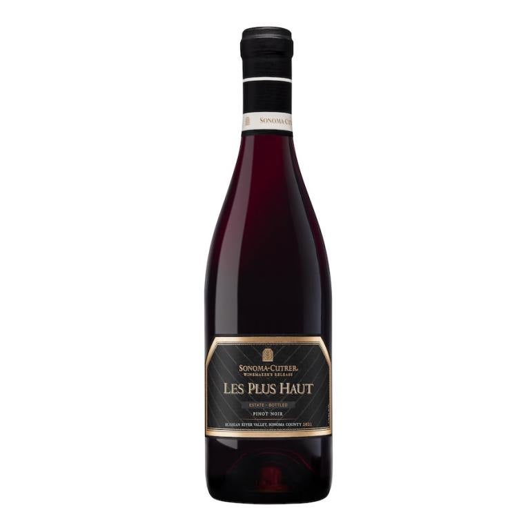 Single bottle of Les Plus Haut Pinot Noir