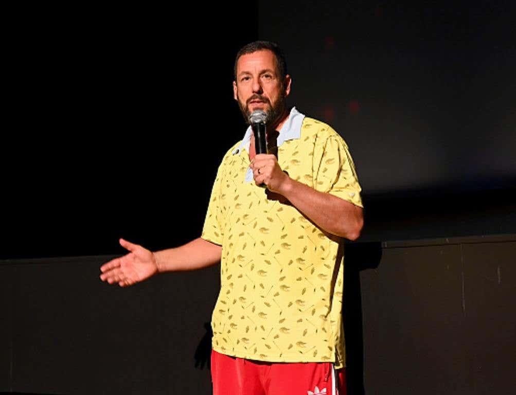 Adam Sandler speaks during the Adam Sandler: Love You Netflix NY Special Screening at The Paris Theatre on August 20, 2024 in New York City.