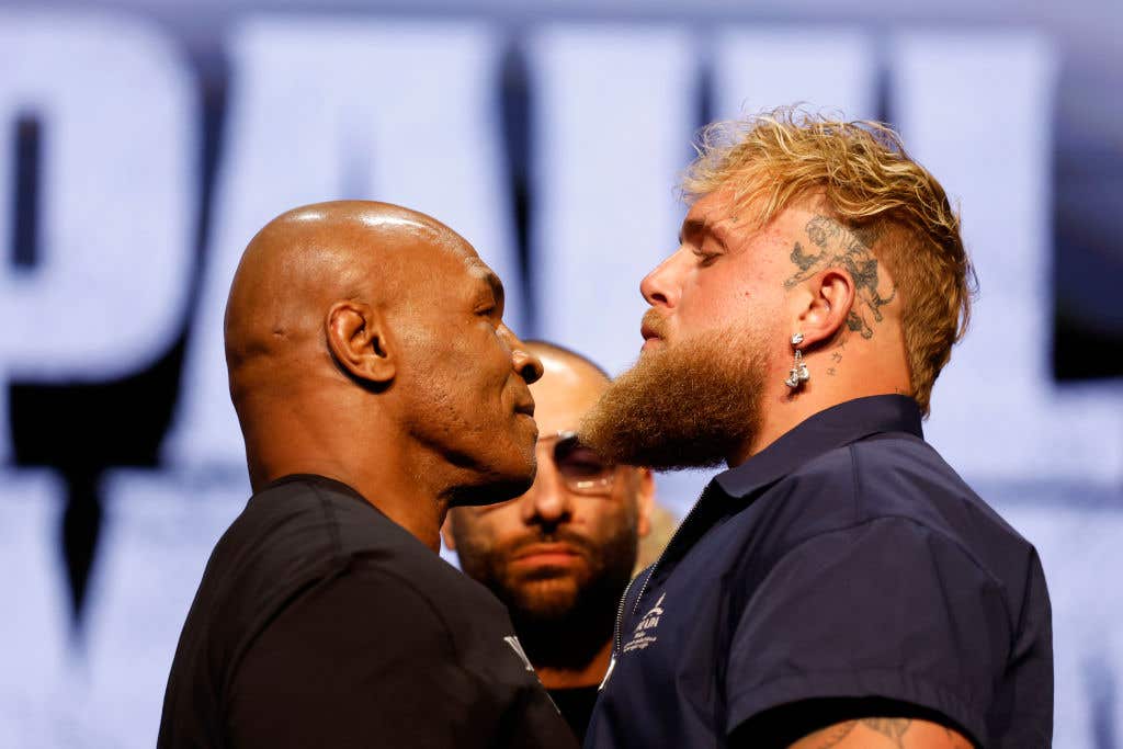 Jake Paul vs. Mike Tyson Boxing Match Press Conference This picture was used in an article (among others) regarding Netflix is being sued over the match.