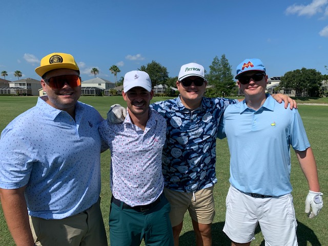 Hiding their beers so they don't look like the drunkest golfers on the course