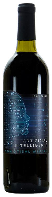 Bottle of AI Red Wine for Artificial Intelligence Wine Making