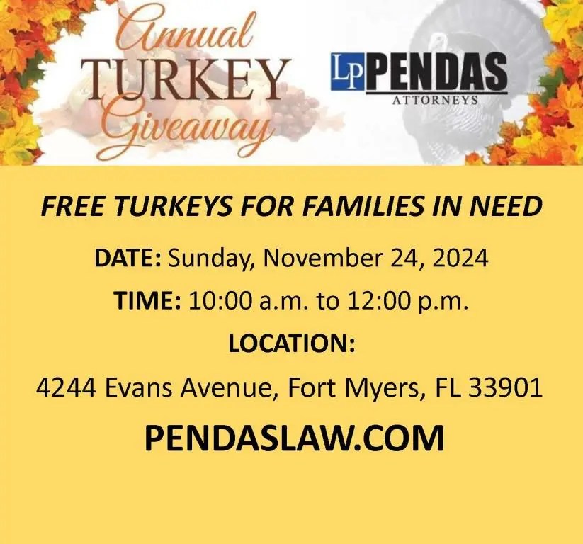 Pendas law Firm Turkey Giveaway in Fort Myers